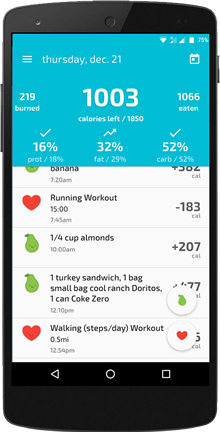 The FitClick Talk-to-Track calorie counter app